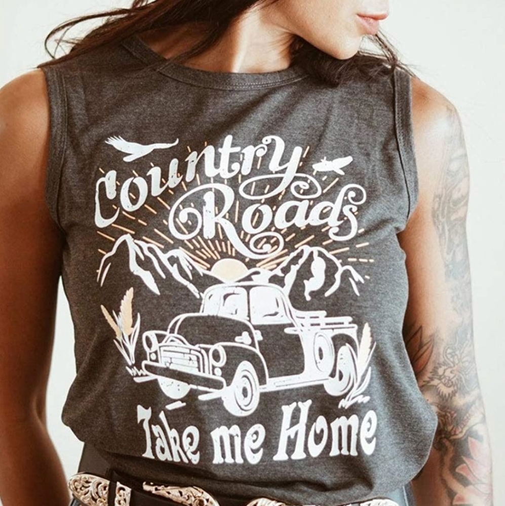 SALE! New Country Rd Take Me Home Graphic Tank Top - Picture 3 of 11